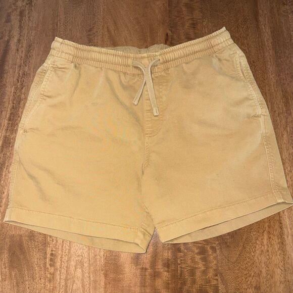 BearBottom Men’s Tan Elastic Waist Shorts Medium 5.5” Inseam Pockets - Picture 1 of 7